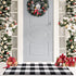 Buffalo Checkered Rugs Outdoor with Anti-Slip Mat, 23.6X51.2 Inches Plaid Rug Black and White Doormat Washable Cotton Woven Layered Door Mats for Kitchen/Farmhouse/Porch