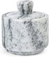 LotFancy Salt Box, Marble Salt Cellar with Lid, 4 FL OZ Salt Holder Storage Container for Counter