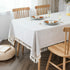 Textured Fabric Table Cloth Waterproof Heavy Weight Cotton Linen Fabric Dust Proof Table Cover for Kitchen Dinning Tabletop Decoration(54" x 102" Rectangular-Beige Texture)