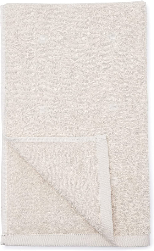 Amazon Basics 6-Piece Fade Resistant Bath, Hand and Washcloth Towel Set - Cream Grid