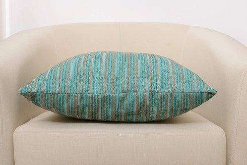 Yeiotsy Decorative Pillow Covers Teal, Pack of 2, Modern Striped Throw Pillow Cases Geometric Cushion Covers (Teal, 18 X 18 Inches)