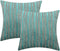 Yeiotsy Decorative Pillow Covers Teal, Pack of 2, Modern Striped Throw Pillow Cases Geometric Cushion Covers (Teal, 18 X 18 Inches)