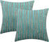 Yeiotsy Decorative Pillow Covers Teal, Pack of 2, Modern Striped Throw Pillow Cases Geometric Cushion Covers (Teal, 18 X 18 Inches)