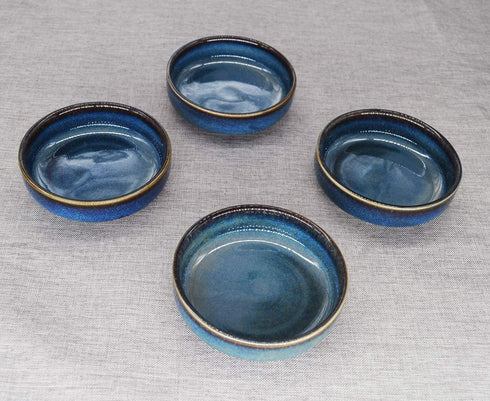 Colias Wing 3.5 Inch Vintage Style Kiln Glazed Ceramic Side Dishes Korean Bowls Seasoning Dishes Soy Dipping Sauce Dishes-Set of 6