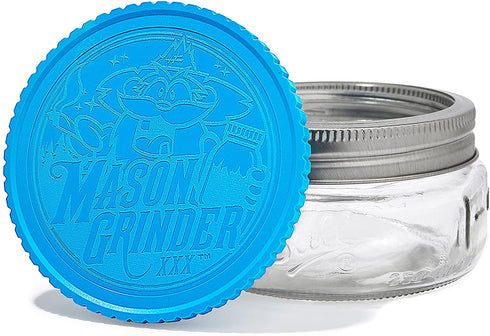 2 Piece Herb Grinder with Holes by Mason Grinder - Large Mouth - 2 Piece Herb Grinder with Holes - Fits on Wide Mason Jars (Jar Not Included)