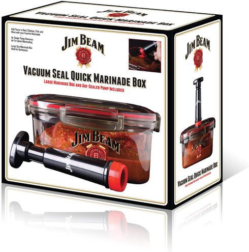 Jim Beam Vacuum Sealed Pump, Removes air from The Marinade Box, Speedy Process, Barbecue and Grilling, Perfect Marination of Beef, Chicken and Fish, Standard, Red