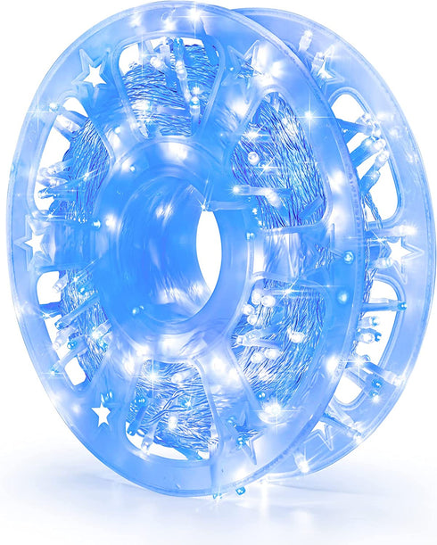 Fiee 500 LED Christmas Fairy String Lights, 8 Lighting Modes, 175ft Plug in String Waterproof Mini Lights for Outdoor Indoor Holiday Christmas Wedding Party Bedroom Decorations, 500L Blue+White