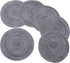 Round Braided/Woven Placemats, Indoor/Outdoor Placemat/Charger, Kitchen Mat for Dinning Table Washable Set of 6 Dark Grey