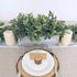 Artificial Grey Green Eucalyptus Plant in Rustic Rectangular Wooden Planter Box Faux Potted Herb Plant Greenery Arrangement for Farmhouse Indoor Wedding Table Centerpiece Mantel Shelf Kitchen Decor