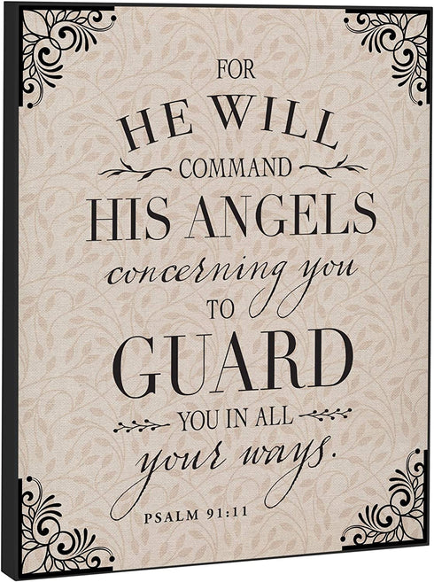 Elanze Designs Angels Guard 8 x 10 Wood Print Overlay Wall Art Sign Plaque