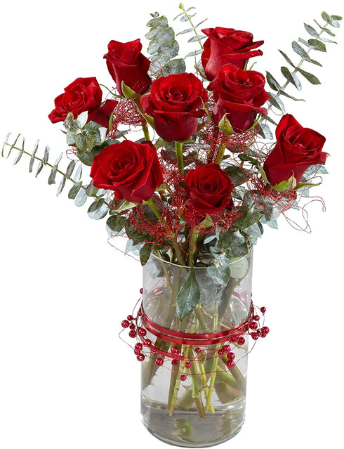 - 8" Tall x 5" Wide Cylinder Glass Vase and Flower Guide Booklet -for Weddings, Events, Decorating, Arrangements, Flowers, Office, or Home Decor.