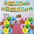 Animal Cross_ing Birthday Party Supplies 46PCS Cartoon Gifts for Kids Video Game Theme Party Decorations Includes 20 Packs Balloon, 1 Pack Banner, 24 Packs Muffin Cake Toppers