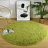 Chicrug Fluffy Round Area Rugs for Girls Bedroom, 4x4 Feet Shaggy Circle Area Rug for Living Room, Soft Fuzzy Carpets for Princess Room, Cute Rug Kids Circular Playmats for Baby Nursery Home, Green