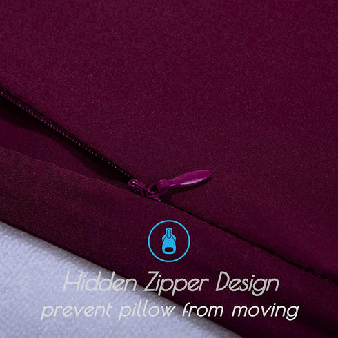 BEIJOEY 100% Mulberry Silk Pillowcase for Hair and Skin,with Hidden Zipper,Both Sides 19 Momme 600 Thread Count Natural Silk Pillow Cover,Soft Breathable Smooth,1pc (Burgundy, King 20''x36'')