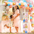 FamShack 96 Pcs White Gender Reveal Party Decorations with Gender Reveal Balloon Garland Kit | Clear Baby Boxes with Letters for Baby Shower Decorations (White)