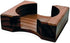 CoasterStone Wood Holder for Round Holds 4 Drink Coasters up to 4-1/4 Inch, 1, Deep Brown