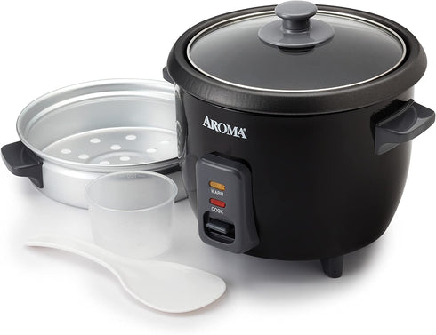 Aroma Housewares ARC-363-1NGB 3 Uncooked/6 Cups Cooked Rice Cooker, Steamer, Multicooker, 2-6 cups, Silver