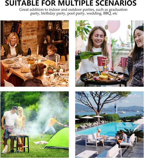 DOITOOL 4PCS Inflatable Serving Bar Salad Ice Tray Food Drink Containers, Small Inflatable Buffet Cooler for Party Picnic Camping (Blue)