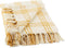 DII Modern Farmhouse Plaid Collection Cotton Fringe Throw Blanket, 50x60, White/Honey Gold