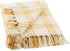 DII Modern Farmhouse Plaid Collection Cotton Fringe Throw Blanket, 50x60, White/Honey Gold