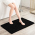 subrtex Bathroom Rugs Chenille Bath Rug Soft Short Plush Bath Mat Soft Shower Mat Water Absorbent Shower Mat Quick Dry Machine Washable(Black,16" x 24")