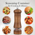 MuuWooden Wooden Salt and Pepper Grinder Set, Refillable Pepper Mill Wood Salt and Peppers Shakers, Adustable Ceramic Roter & Transparent Spice Pepper Mills for Kitchen Gift with Brush - 2 Pcs 6.5inch