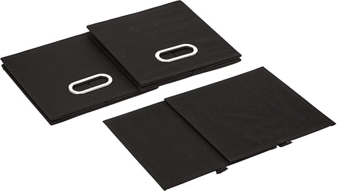 Household Essentials 34-1 Decorative Storage Cube Set with Removable Lids | Black | 2-Pack