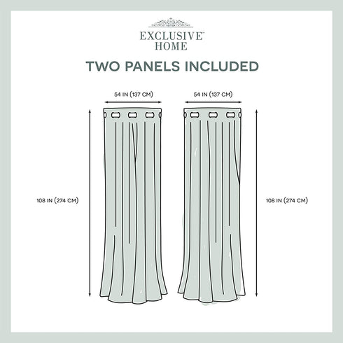 Exclusive Home Curtains Kochi Linen Blend Grommet Top Curtain Panel Pair, 54x108, Seafoam, 2 Count