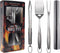 Heavy Duty BBQ Grilling Tools Set - Professional Grade 18" Long Stainless Steel 4-Piece Barbecue Grill Kit includes Over Sized Spatula, Fork, Tongs & BBQ Mat - Perfect BBQ Gift For Your BBQ Lover