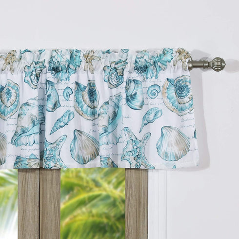 Barefoot Bungalow Cruz Coastal Window Valance, 84 W x 19 L inches, White