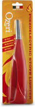Ozeri Piezoelectric Stove Lighter, Flameless, Red