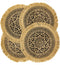 CAPASIN Boho Round Placemats Set of 4 Brown Dining Modern Dinner Braided Beige Table and Fall Circle Runner Kitchen Plate Mats Runners for White Place with Fringe Gold(Brown Tassel A)