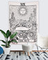 BLEUM CADE Tarot Tapestry The Moon The Star The Sun Tapestry Medieval Europe Divination Tapestry Wall Hanging Tapestries Mysterious Wall Tapestry for Home Decor (59×82 Inches, The Sun)