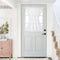 NICETOWN Front Door Sheer Curtain, Privacy Semitransparent Voile French Door Curtain with Top and Bottom Rod Pocket, Sheer Door Curtain, Tieback Included, W52 inches x L40 inches, 1 Panel, White