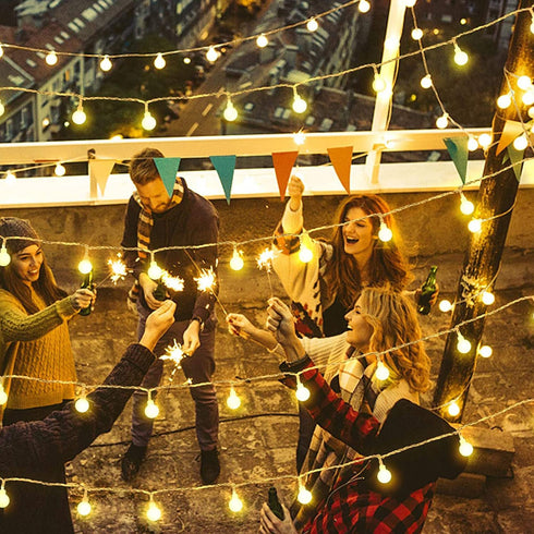 Battery Operated String Lights - 52FT 2 Pack 120 LEDs Globe Fairy String Lights Waterproof 8 Modes with Remote and Timer for Bedroom Wedding Party Christmas Decoration, Warm White