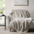 Hyde Lane Fluffy Cute Shaggy Cozy Throw Blankets for Couch Sofa ,2 Way Reversible Ultra Soft Long Faux Fur Fuzzy Blanket for Home- - 50x60 Grey