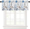 Coastal Curtain Valance for Windows,Nautical Starfish Blue Seaweed Window Toppers Valances,Underwater World Pocket Window Treatment Short Curtains for Kitchen Bathroom Bedroom 54x18in