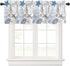 Coastal Curtain Valance for Windows,Nautical Starfish Blue Seaweed Window Toppers Valances,Underwater World Pocket Window Treatment Short Curtains for Kitchen Bathroom Bedroom 54x18in
