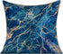 VAKADO Navy Blue Outdoor Throw Pillows Covers Gold Teal Decorative Turquoise Marble Abstract Spring Patio Furniture Bench Couch Cushion Covers 18X18 Set of 4 for Summer Sofa Chair