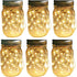 Outdoor Solar Powered Mason Jar Lights 6 Pack Waterproof 30 Mini LED Fairy Star Firefly Garden Table Decorations Patio Lighting Decor Lanterns Backyard Tree Hanging Lawn Porch Decorative Warm White