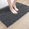 DEXI Bath Mat Bathroom Rug Non Slip Absorbent and Soft Floor Mats Washable Chenille for Bathtub Toilet Shower Room Entryway,16"x24"Dark Gray