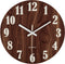 Jomparis 12" Night Light Function Wooden Round Wall Clock Vintage Rustic Country Tuscan Style for Kitchen Bedroom Office Home Silent & Non-Ticking Large Numbers Battery Operated Indoor Clocks