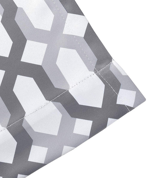 DriftAway Mason Geometric Trellis Pattern Window Curtain Valance Rod Pocket 52 Inch by 18 Inch Plus 2 Inch Header Gray