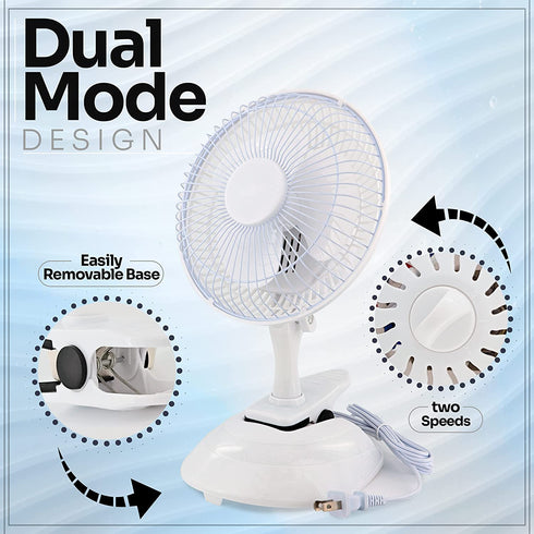 Ram-Pro Personal Clip on Fan Cooling Portable Mini Desk Fan with Two Quiet Speeds Perfect for Home, Baby Strollers, Office Table Tops