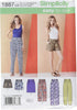 Simplicity Easy to Sew Women's Pants, Shorts, and Skirt Sewing Patterns by Karen Z, Sizes 16-24