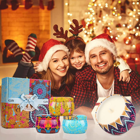 Scented Candles Gifts for Women - 4 Pack 4.4 Oz Aromatherapy Candles for Home Scented, Unique Friend Birthday Gifts for Women Stress Relief, Lavender Soy Wax Candle Set