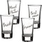 Lillian Rose Bride, Groom, Maid of Honor, and Best Man Shot Glass Set, 4 Count (Pack of 1), Clear