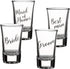 Lillian Rose Bride, Groom, Maid of Honor, and Best Man Shot Glass Set, 4 Count (Pack of 1), Clear