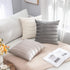 MIULEE Decorative Velvet Throw Pillow Covers Soft Solid Pillowcases Striped Lumbar Square Cushion Covers for Couch Sofa Bed Living Room 18x18 inch, Pack of 2, Grey
