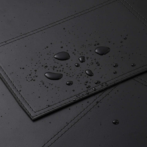 AHHFSMEI Faux Leather Placemats for Dining Table Waterproof Rectangle Place mats Luxury Decor Table Mats Double Faced Set of 6 (Black)